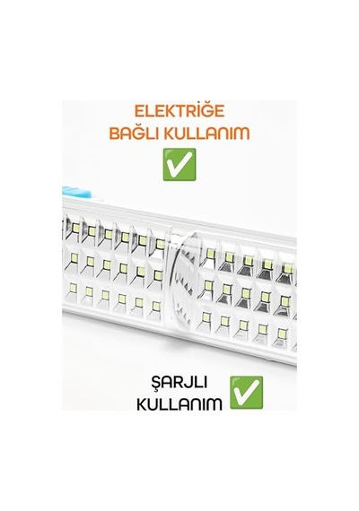 43 Led Şarjlı Işıldak Ev Kamp Lambası Gece Feneri 2 Kademeli Elektrikli El Feneri 005 Genel