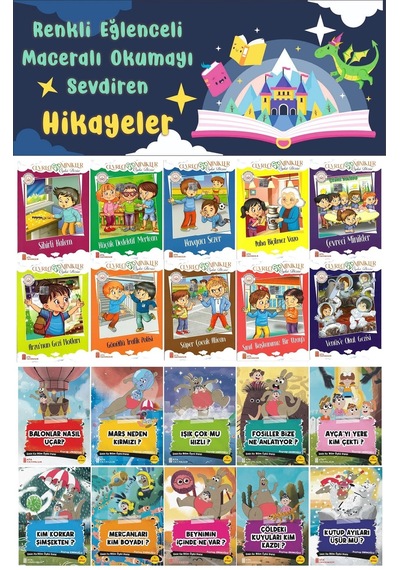 3.sınıf Renkli Eğlenceli Maceralı Okumayı Sevdiren Hikayeler 20 Kitap