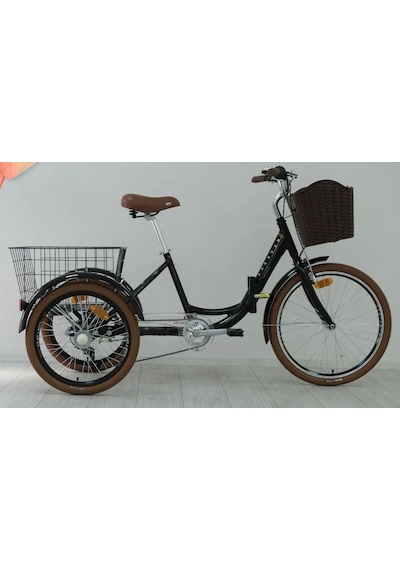 Carraro Caravan Katlanır 2025 Model Şehir Bisikleti 24 Jant 6 Vites Siyah Kahverengi