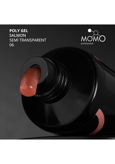 Momo Professional Protez Tırnak İçin Poly Gel Poli Jel No.06 Yarı Şeffaf Somon 30 Gr