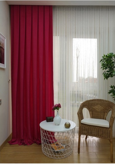 Evdepo Home Fuşya Soft Fon Perde Tek Kanat Fuşya