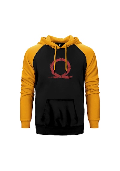 God Of War Ragnarok Red Omega Sarı Renk Reglan Kol Kapşonlu Sweatshirt Sarı