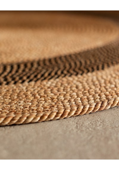 Madame Coco Alsace Yuvarlak Kilim - Naturel/siyah - 120 Cm 8684427193228 Çok Renkli
