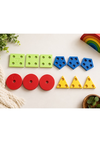 3d Baskı Montessori Şekil Eşleştirme Oyunu - Eğitici İnce Motor Beceri Seti
