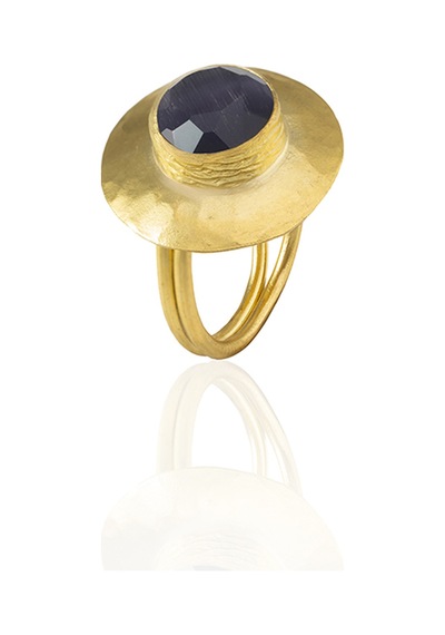 Kadir Jewellery 22 Ayar Altın Kaplama Zirkon Taşlı Kadın Vintage Yüzük Mor