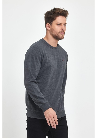 Comeor Erkek Antrasit Bisiklet Yaka Nakış Detaylı Regular Fit Sweatshirt Cmre70 Çok Renkli