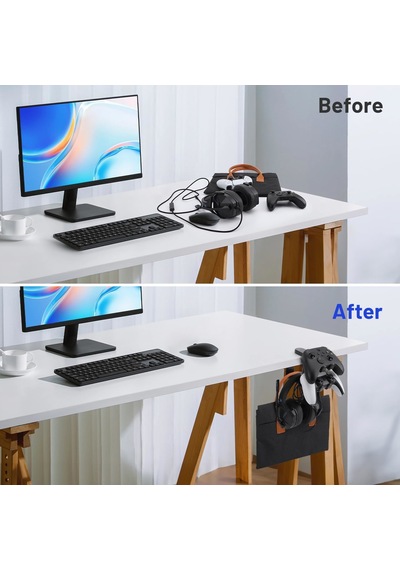 Microcase 2in1 Kulaklık Ve Oyun Kolları İçin Masaya Monte Düzenleyici Tutucu - Al5049