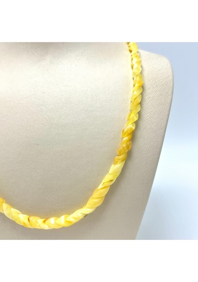 Sertifikalı Balık Sırtı Model Sarı Renk Yetişkin Kehribar Kolye 50- 55 Cm 10 - 13 Gr Çok Renkli