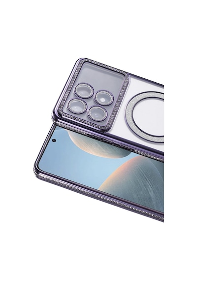 Xiaomi Poco X6 Pro Uyumlu Joke Simli Magneticsafe Kılıf - Derin Mor