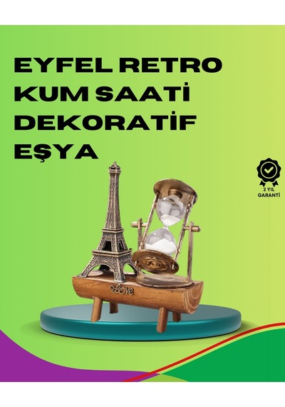 Ahşap Gövdeli Dekoratif Kum Saati - Masa Üstü El Sanatı Aksesuarı