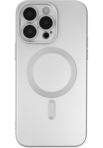 Newface Apple iPhone Uyumlu 13 Pro Kılıf Moshi Lens Magneticsafe Silikon Glblseme - 76 - Gümüş