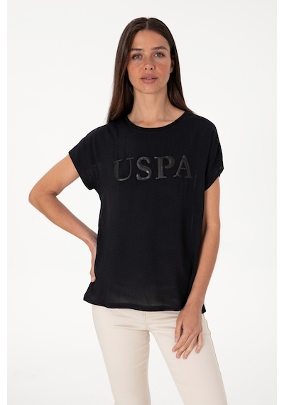 U.S. Polo Assn. Kadın Siyah Bisiklet Yaka Tişört 50300777-VR046