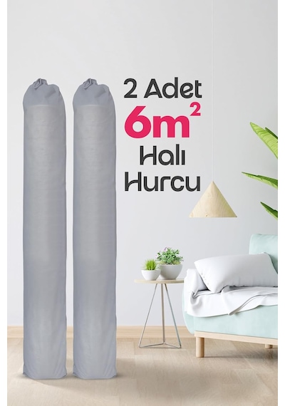 Halı Hurcu, Halı Saklama Kılıfı, Halı Organizeri Gri, 6m² Halı Hurcu Çok Renkli