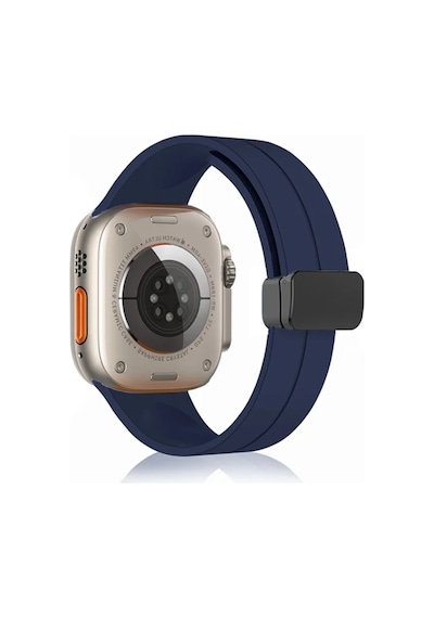 Forzacase Apple Uyumlu  Watch 9 45 Mm İçin Manyetik Tokalı 22mm Silikon Kordon Kayış - Fc272 Lacivert