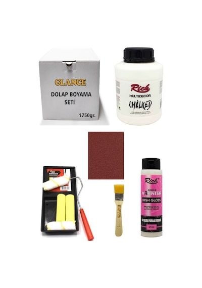 Rich Dolap Boyama Seti Multi Decor Chalked 1750 Gr Kardelen Hıgh Gloss Vernik Parlak 500 Cc