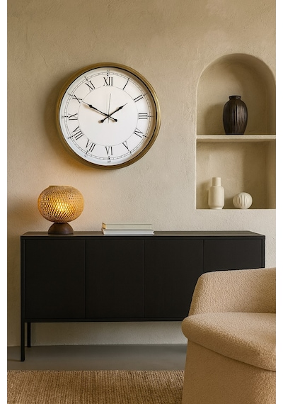 52 Cm Eskitme Metal Retro Duvar Saati Diğer 54669150