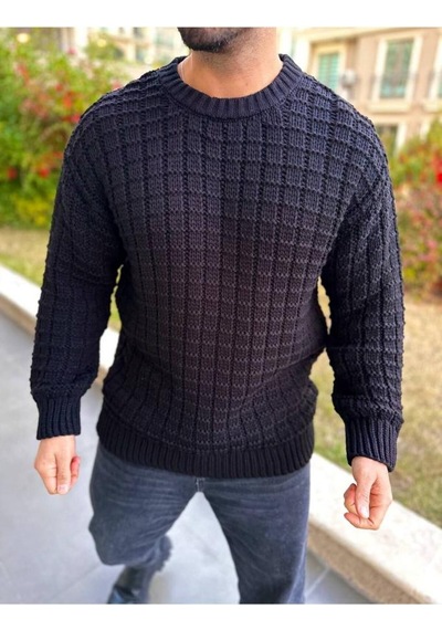 Kazak Oversize Kare Örgü Desenli Naturel Pamuk Bol Kesim Bisiklet Yaka Tüylenmeyen Salaş Triko Ekru Kazak Oversize Kare Örgü Desenli Naturel Pamuk Bol Kesim Bisiklet Yaka Tüylenmeyen Salaş Triko Ekru