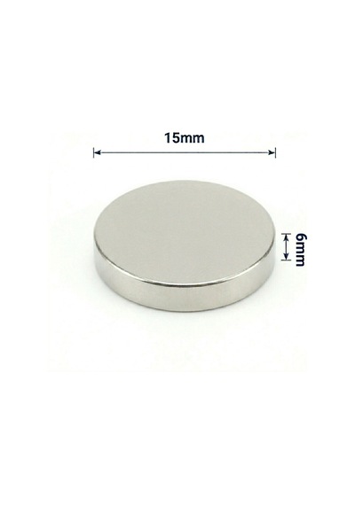 5 Adet - 15x6 Mm Neodyum Mıknatıs Neodim Magnet Yuvarlak
