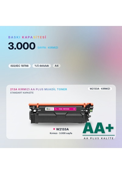 Hp 213a W2133a Kırmızı Uyumlu Toner Aa Plus / Color Laserjet Enterprise 5700 / 6700 / Mfp 5800 / 6800