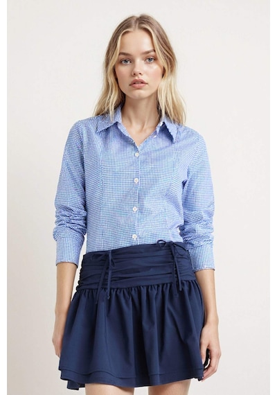 Defacto Coool Fitted Poplin Uzun Kollu Gömlek G0996ax25aube439 Mavi