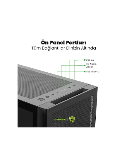 Green Griffin G9 R7-7800X3D 32 GB 1 TB SSD RX9070XT Free Dos Masaüstü Oyuncu Bilgisayarı