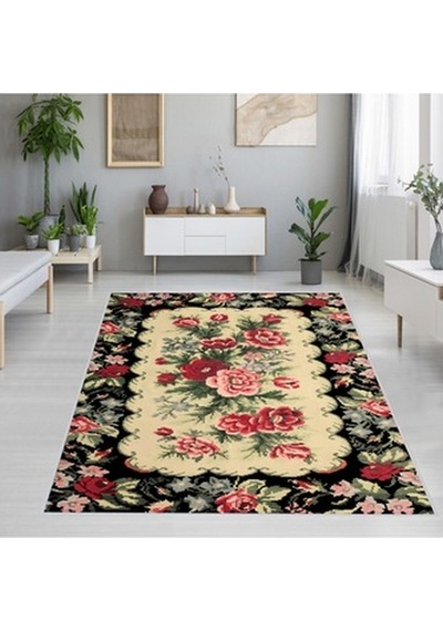 Rovigo Home Dijital Baskı Kaymaz Taban Salon Halısı Rvg1277 Çok Renkli