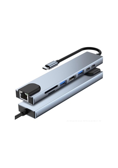 Primex Px-U520 4K@30Hz Gri Metal Type-C To 4K Hdmı+Usb 3.0+Rj45+S Primex Px-U520 4K@30Hz Gri Metal Type-C To 4K Hdmı+Usb 3.0+Rj45+S