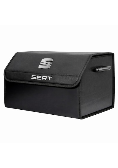 Seat Marka Logolu Oto Bagaj Organizer Çanta Oto Bagaj Çantası 2 Bölmeli Suni Deri 48 Cm X 31 Cm X 29 Cm