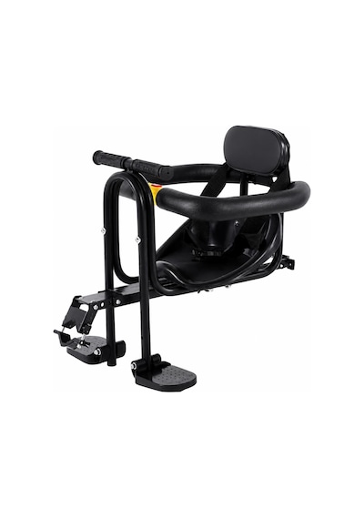 Valkyrie Ön Bisiklet Çocuk Koltuğu Katlanabilir Ayak Pedallı Gidonlu Emniyet Kemerli 2-6 Yaş 30 Kg Ön Kadro Montajlı Siyah