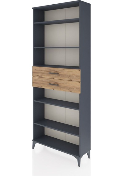 Arges Dolap 5 Raflı 2 Çekmeceli 88x30x221 Antrasit-çam Antrasit Arges Dolap 5 Raflı 2 Çekmeceli 88x30x221 Antrasit-çam Antrasit