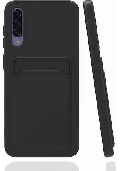 Fibaks Galaxy A50/a30s Uyumlu Kılıf Kamera Korumalı Kartlıklı Cüzdanlı Kırmızı Tuşlu Siyah Silikon Kapak