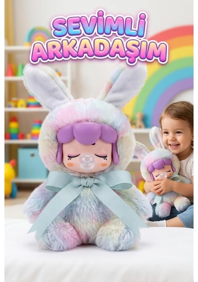 Nansi Figür Bebek - 17 Cm Emzikli Kurdeleli Sevimli Uyku Arkadaşım Peluş Kostümlü Oyuncak Bebek
