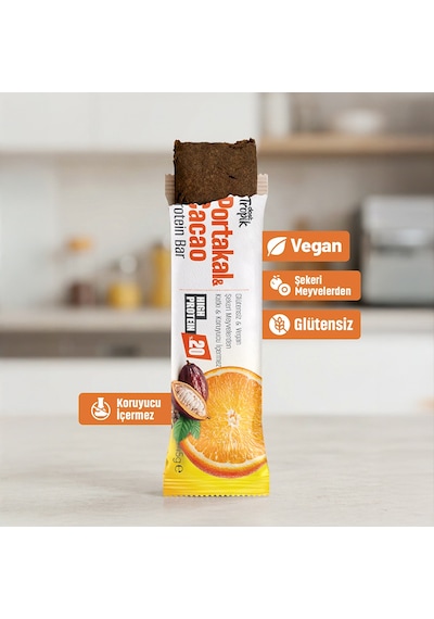 Portakal Ve Kakao Aromalı Protein Bar 45 G Protein İçeren Atıştırmalık Ve Sporcu Barı 3 Adet