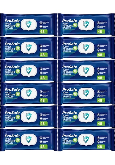 Prosafe Hasta Vücut Temizleme Islak Mendil Havlu 48'li x 12