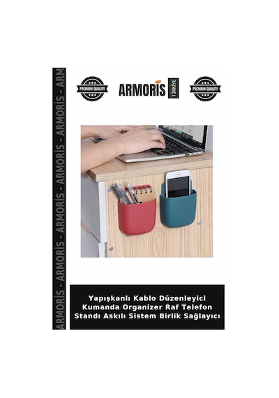 Yapışkanlı Kablo Düzenleyici Kumanda Organizer Raf Telefon Standı Askılı Sistem Birlik Sağlayıcı