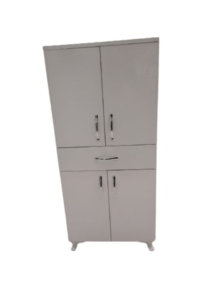 Çok Amaçlı Eko Dolap 130 Cm Beyaz Bir Çekmece Dört Kapak El Yapım