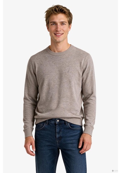 Nautica Erkek Bej Regular Fit Triko-24204