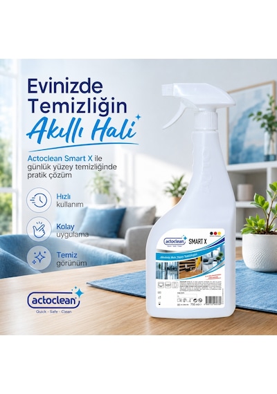 Actoclean® Smart X Alkolsüz Hızlı Yüzey Temizleyici 750 ML