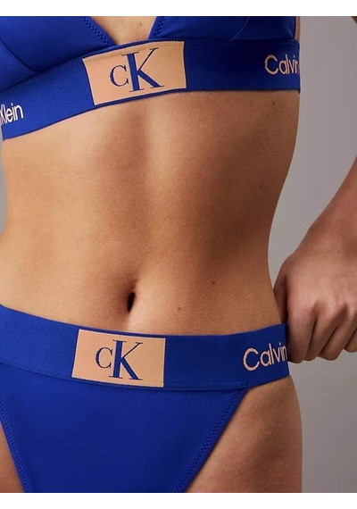 Calvin Klein Brazılıan-prınt Kadın Mavi Bikini Altı