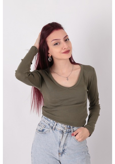 Busem S0015897 Kadın Bluz Haki