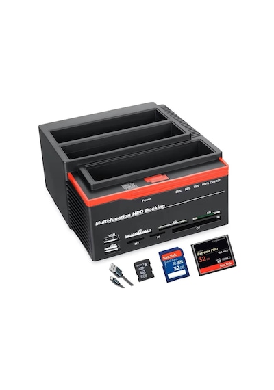 MOLİX MX-2390 USB 3.0 IDE & SATA HDD/SSD Docking Station - 2.5"/3.5" Çift Yuvalı Veri Transfer İstasyonu ve Kart Okuyucu