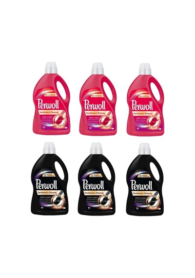 3 L X 6 Adet Siyahlar Için 3 Adet + Renkliler Için 3 Adet Sıvı Çamaşır Deterjanı
