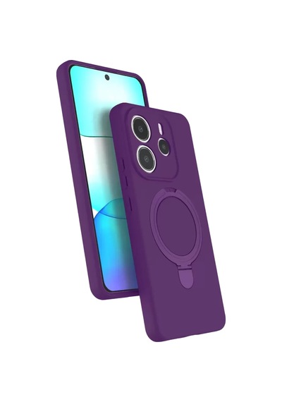 Newface Xiaomi Redmi Note 14 4g Regal Magsafe Standlı Kapak - Derin Mor