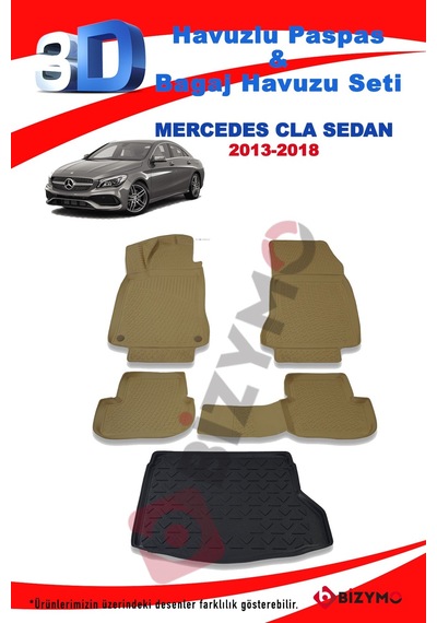 Mercedes Cla Sedan 2013-2018 Bej Paspas Ve Bagaj Havuzu Seti Bej