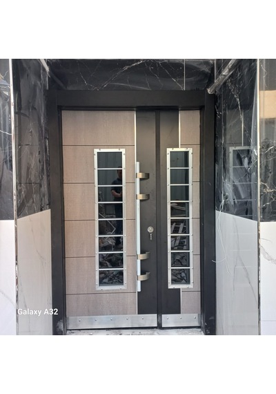Çelik Kapı Modelleri Antrasit Gri Düz Model Bina Kapısı Sağ