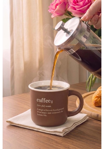 Coffee Mottolu Lory Porselen Kupa 380 Ml Kahverengi