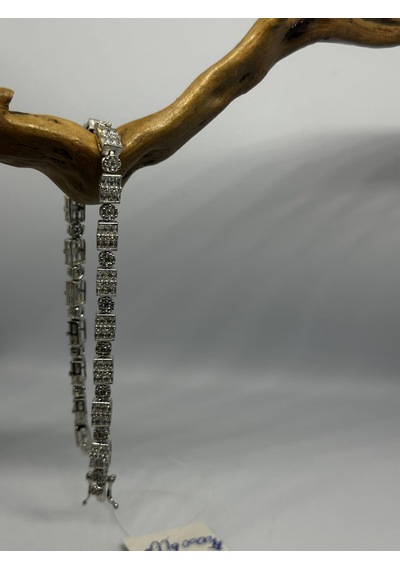 Zirkon Taşlı Rodyum Kaplamalı İthal Bileklik