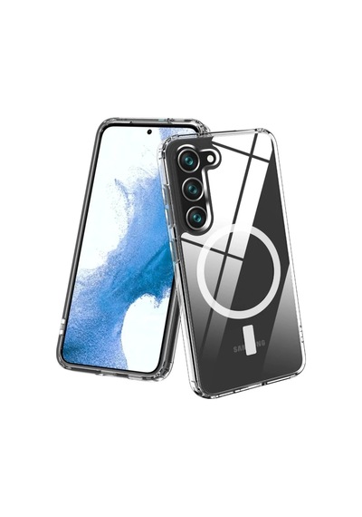 Samsung Uyumlu Galaxy S23 Plus Uyumlu Kılıf Magneticsafe Şeffaf Silikon - Şeffaf