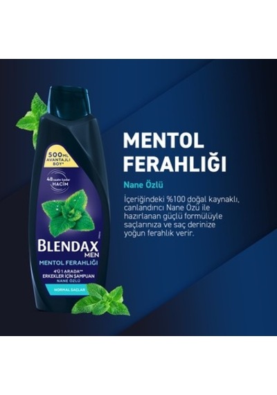 500 Ml Nane Özlü Mentol Ferahlığı Sunan Şampuan, Normal Saçlar İçin