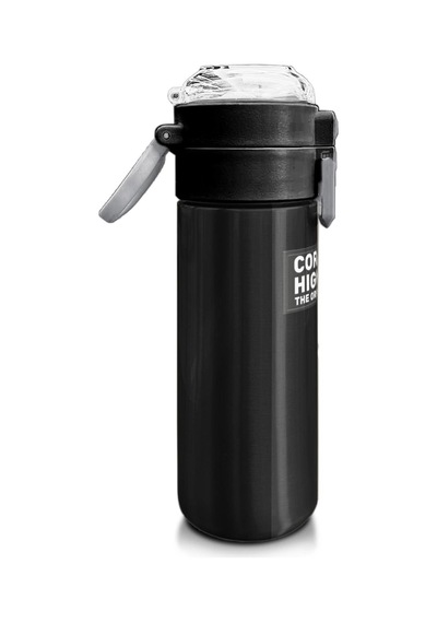Coral High Kids Renkli Çizgili Desenli Pipetli Ve Direkt İçim Çelik Termos 500 Ml 31896 Gri - Mavi